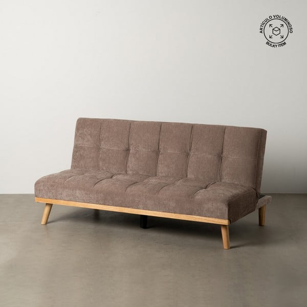 Brązowa rozkładana sofa  z tkaniny szenilowej 178 cm – Ixia-image-1