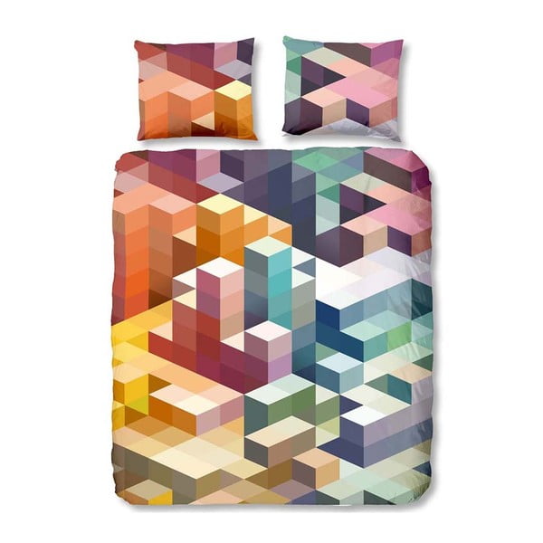 Kolorowa pościel jednoosobowa Good Morning Cubes, 140x200 cm