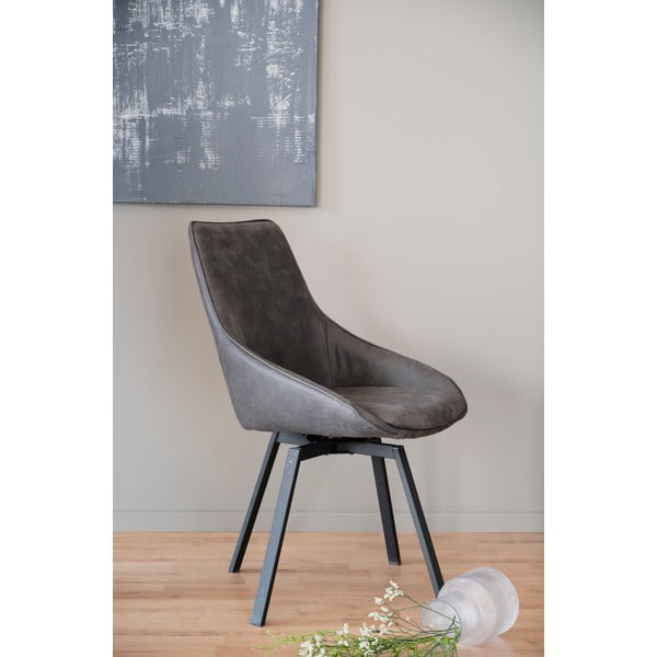 Szare obrotowe krzesło Alison – Rowico-image-1