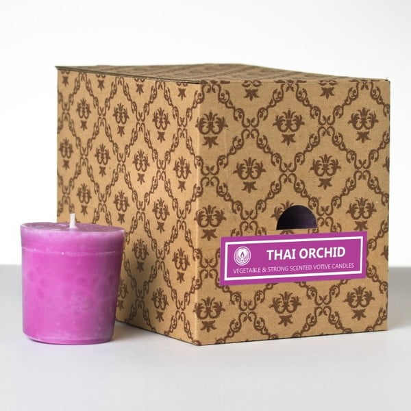 Zestaw 12 świeczek zapachowych Thai Orchid, 15 godzin palenia