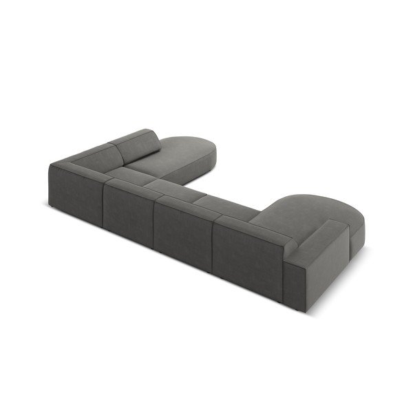 Szary aksamitny narożnik (prawostronny) Jodie − Micadoni Home-image-3