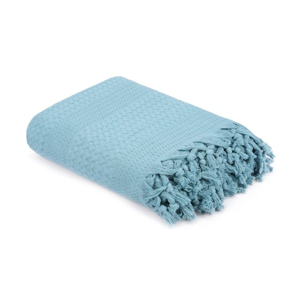 Niebieska narzuta bawełniana na łóżko dwuosobowe Mijolnir, 220x240 cm-image-3