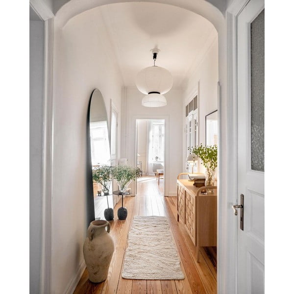 Biały wełniany chodnik tkany ręcznie odpowiedni do prania 70x200 cm Enkang Ivory – Lorena Canals-image-1