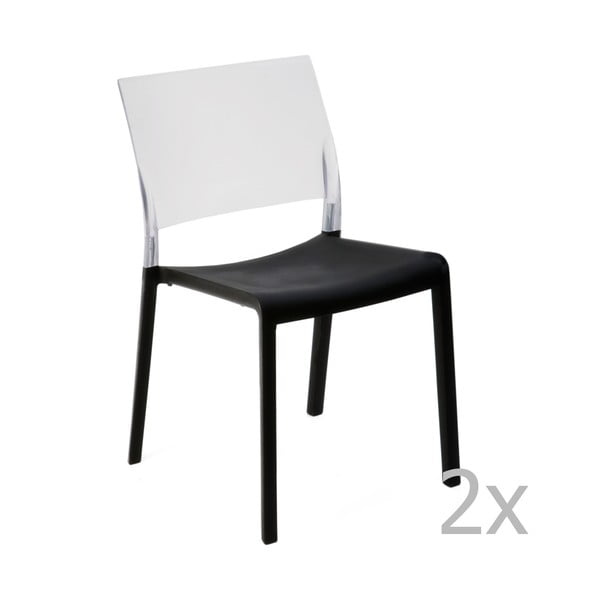Zestaw 2 czarno-białych krzeseł ogrodowych Resol Fiona