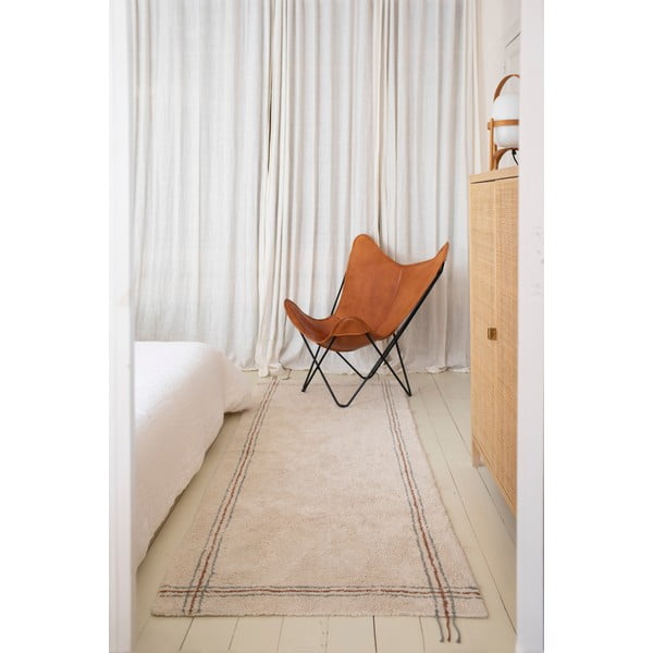 Kremowy bawełniany chodnik tkany ręcznie odpowiedni do prania 80x230 cm Cuisine Natural – Lorena Canals-image-4