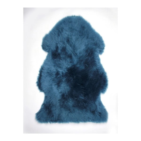 Niebieski, wełniany dywan z owczej skóry Auskin Parlan, 95x60 cm
