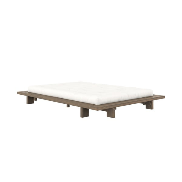 Brązowe łóżko dwuosobowe z litego drewna sosnowego ze stelażem 180x200 cm Japan – Karup Design