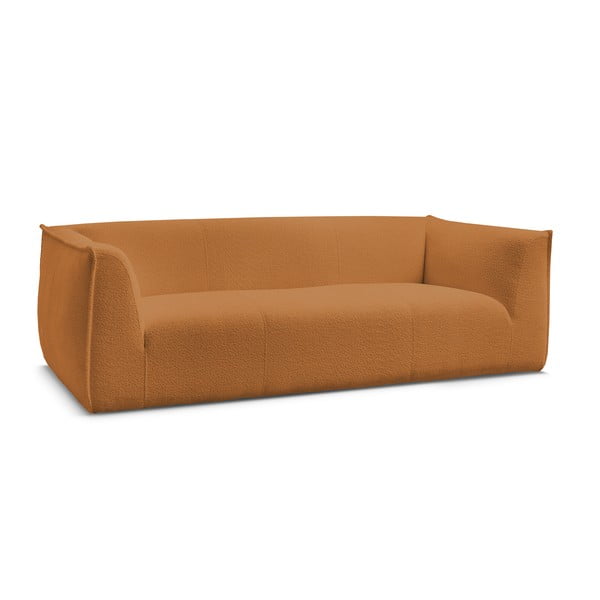 Musztardowa sofa z materiału bouclé 242 cm Giorgia – Bobochic Paris-image-3