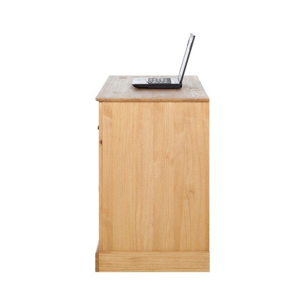 Naturalne biurko z drewna sosnowego z 2 drzwiczkami Støraa Tommy-image-2