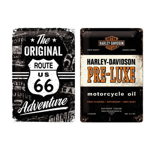 Zestaw 2 blaszanych tablic Harley, 20x30 cm