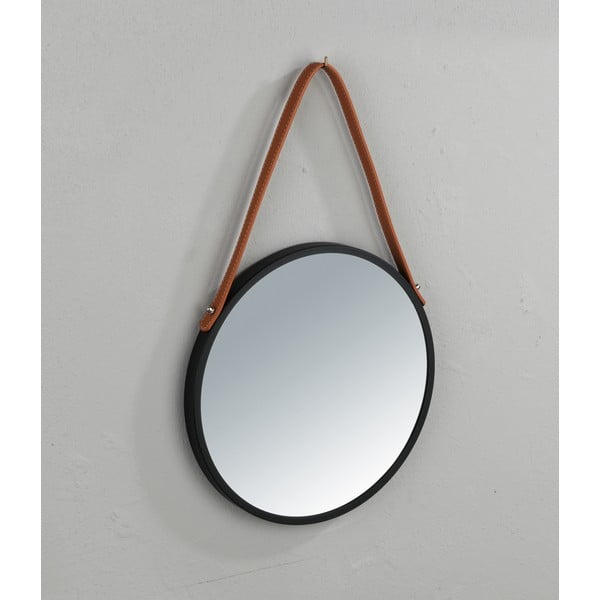 Czarne wiszące lustro Wenko Borrone, ø 40 cm-image-1