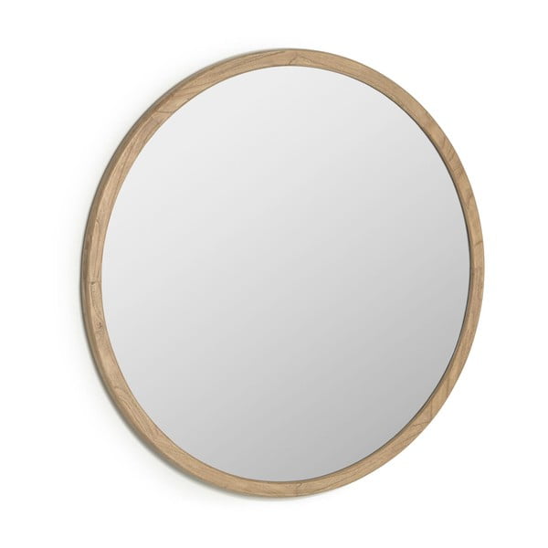 Lustro ścienne z drewnianą ramą ø 100 cm Alum – Kave Home