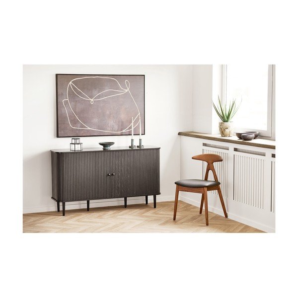 Czarna komoda z litego drewna sosnowego 140x79x40 cm Nikko – House Nordic-image-1