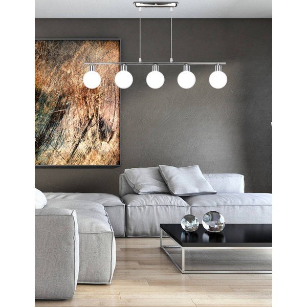 Lampa wisząca w kolorze srebra ze szklanym kloszem 10x82 cm Oden – Candellux Lighting-image-3