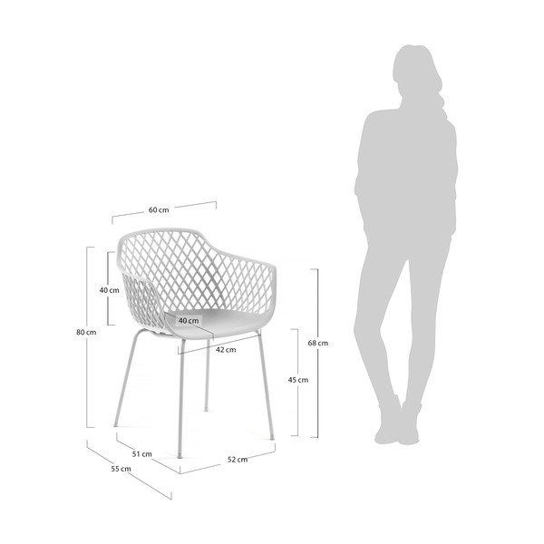 Białe metalowe krzesło ogrodowe Quinn – Kave Home-image-1
