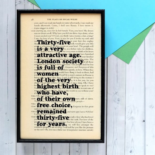 Plakat w drewnianej ramie Oscar Wilde Attractive Age
