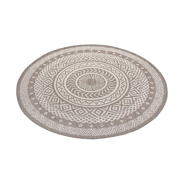 Brązowo-beżowy dywan odpowiedni na zewnątrz Ragami Round, ø 160 cm-image-2