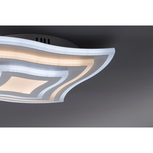 Biała metalowa lampa sufitowa LED ze zdalnym sterowaniem i ściemniaczem 43x43 cm Gorden – Fischer & Honsel-image-3