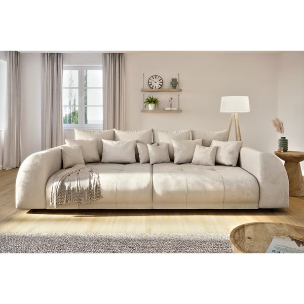 Kremowa sztruksowa sofa 310 cm Vanessa – Ropez-image-1
