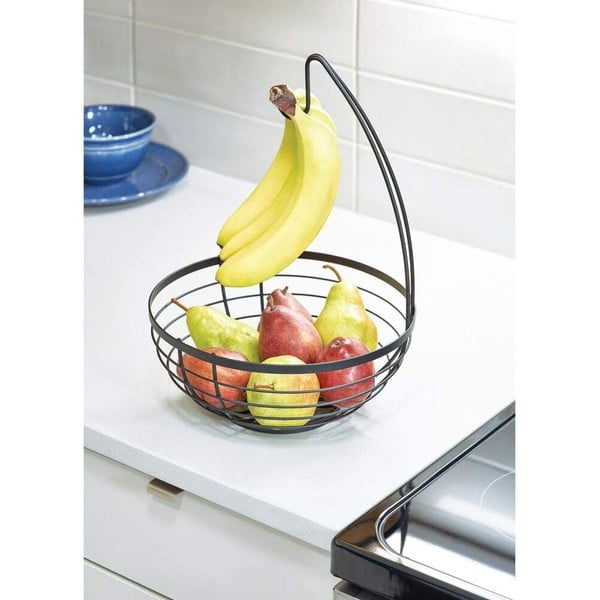 Czarny koszyk na owoce z wieszakiem iDesign Austin, ø 27,31 cm-image-3