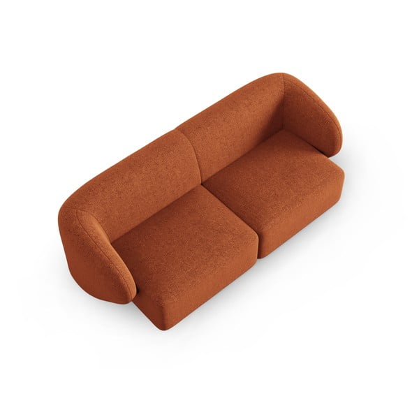 Sofa  z tkaniny szenilowej w kolorze terakoty 188 cm Paolo – Milo Casa-image-1
