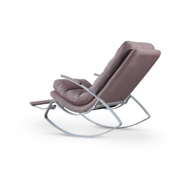 Szarobrązowy materiałowy fotel bujany Garageeight Rockport-image-3