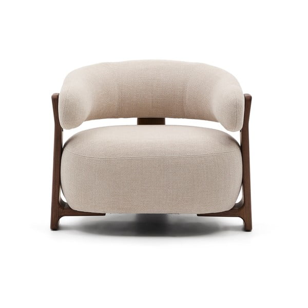 Beżowy fotel z tkaniny szenilowej Granite – Kave Home-image-2