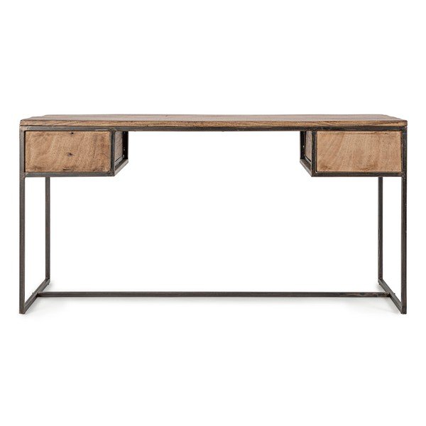 Biurko z blatem z drewna akacjowego 60x150 cm Elmer – Bizzotto-image-2