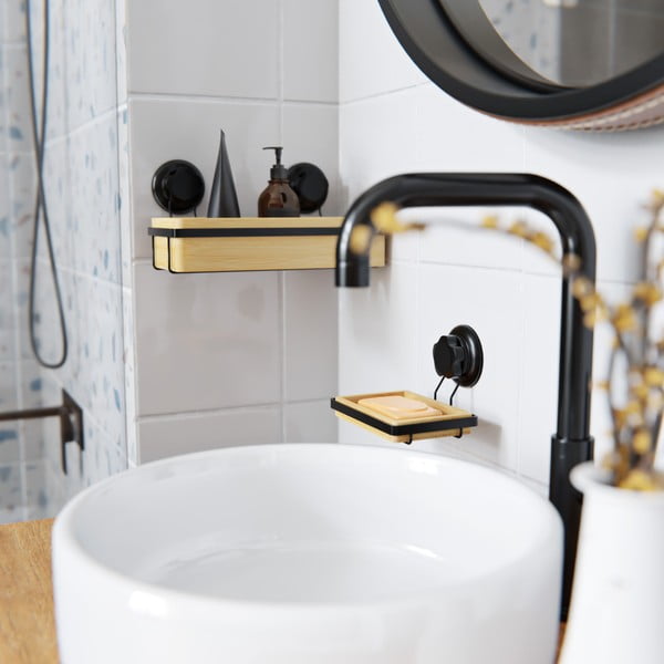 Bambusowa samoprzyczepna półka łazienkowa Compactor Bestlock SPA-image-4