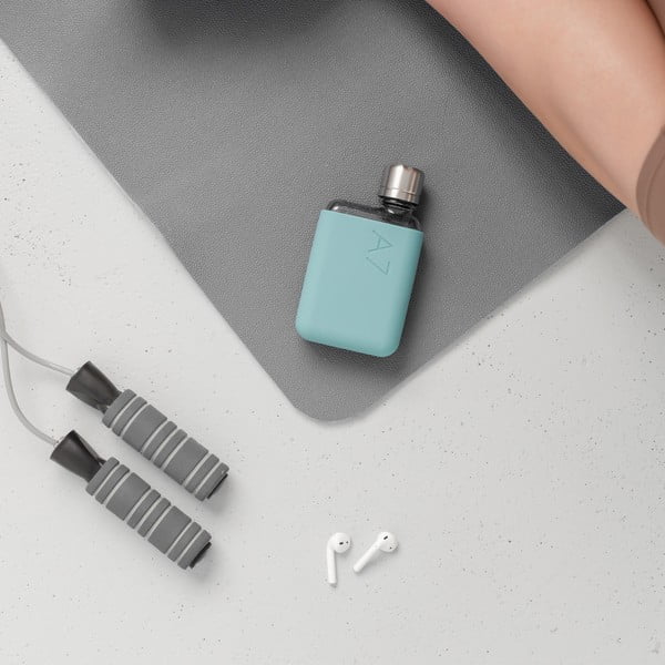 Turkusowe silikonowe etui na płaską butelkę Memobottle A7 Sleeve-image-3