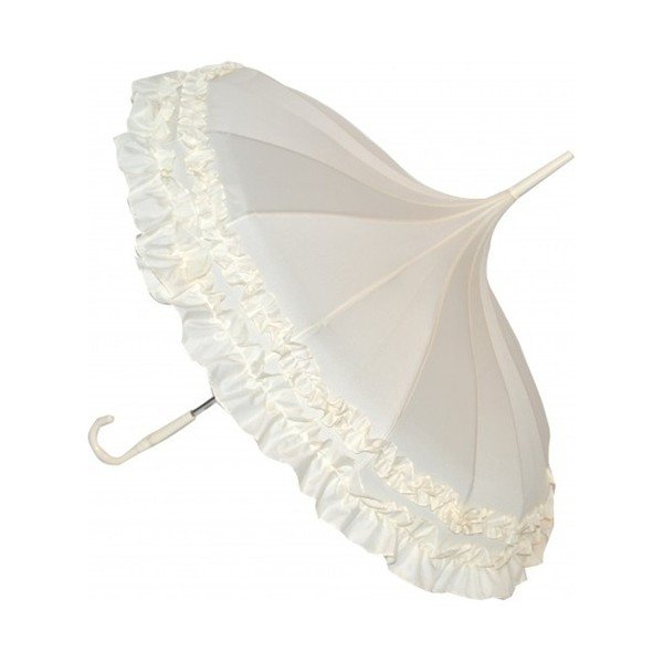 Kremowy parasol Furbelows, ⌀ 95 cm