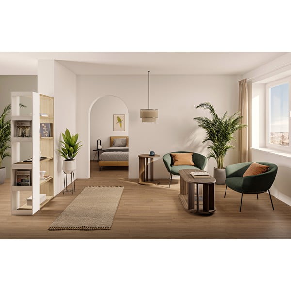 Stolik z blatem w dekorze drewna orzechowego 110x50 cm Nora – TemaHome-image-1