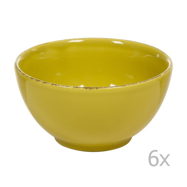 Zestaw 6 żółtych miseczek ceramicznych Santiago Pons