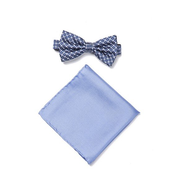 Zestaw muszki i poszetki Bright Blue-image-1