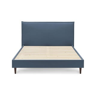 Niebieskie łóżko dwuosobowe Bobochic Paris Sary Dark, 180x200 cm