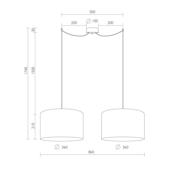 Czarna podwójna lampa wisząca z wnętrzem w kolorze złota Sotto Luce Mika, ⌀ 36 cm-image-2