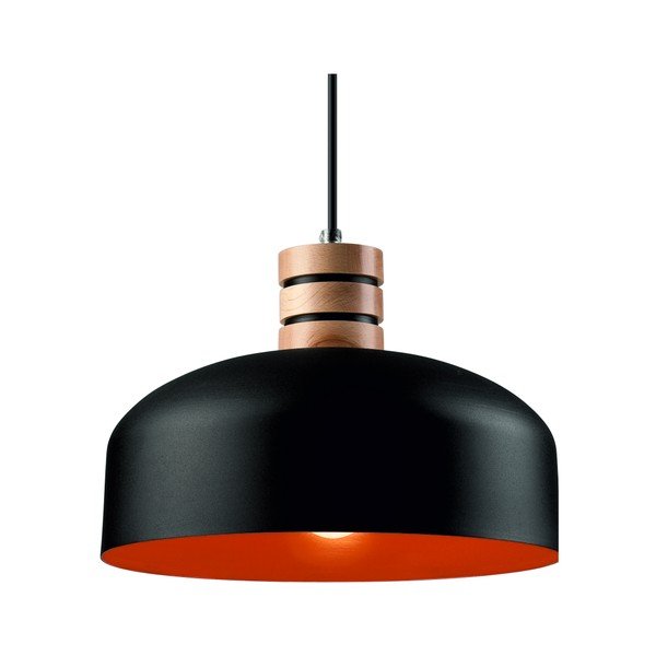 Czarna lampa wisząca z metalowym kloszem ø 30 cm Cosmo – LAMKUR-image-1