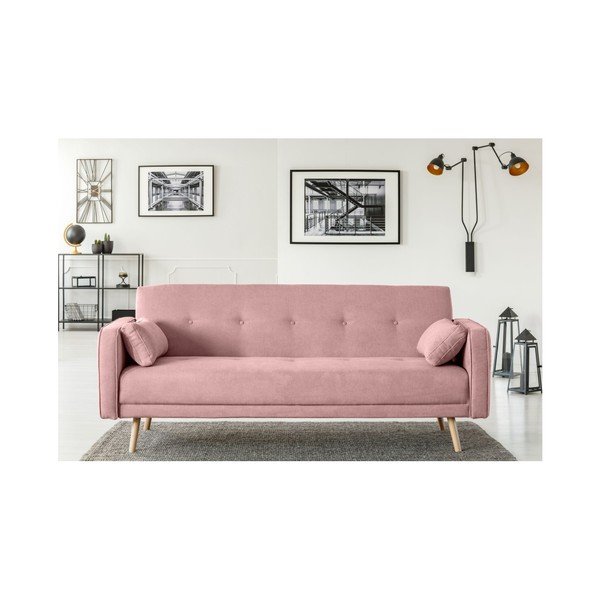 Różowa sofa rozkładana Cosmopolitan Design Stuttgart, 212 cm-image-4