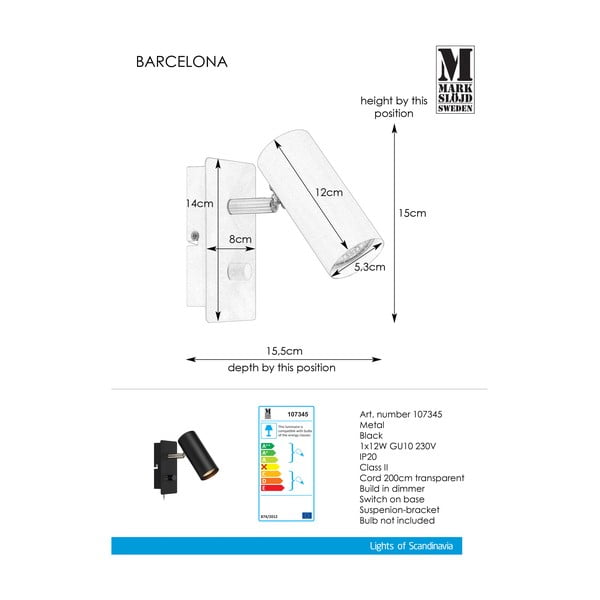 Czarny kinkiet Markslöjd Barcelona-image-1