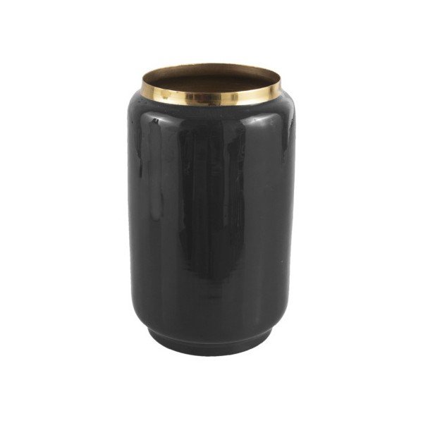 Czarny wazon z detalem w złotej barwie PT LIVING Flare, wys. 22 cm
