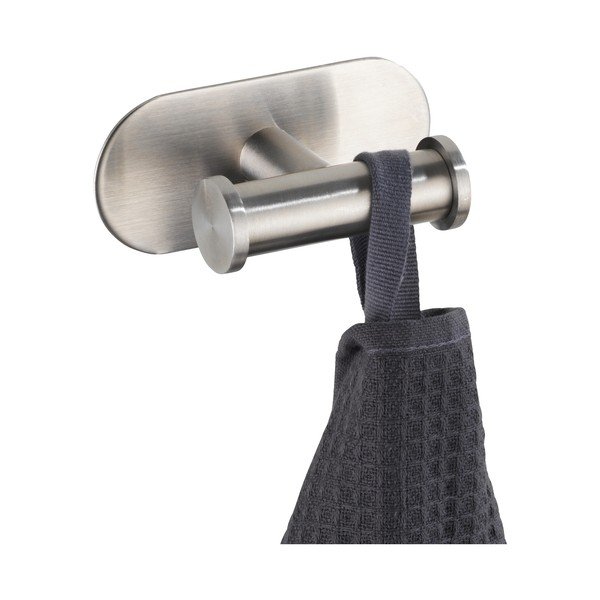 Podwójny haczyk ścienny z matowej stali nierdzewnej Wenko Turbo-Loc® Orea-image-4