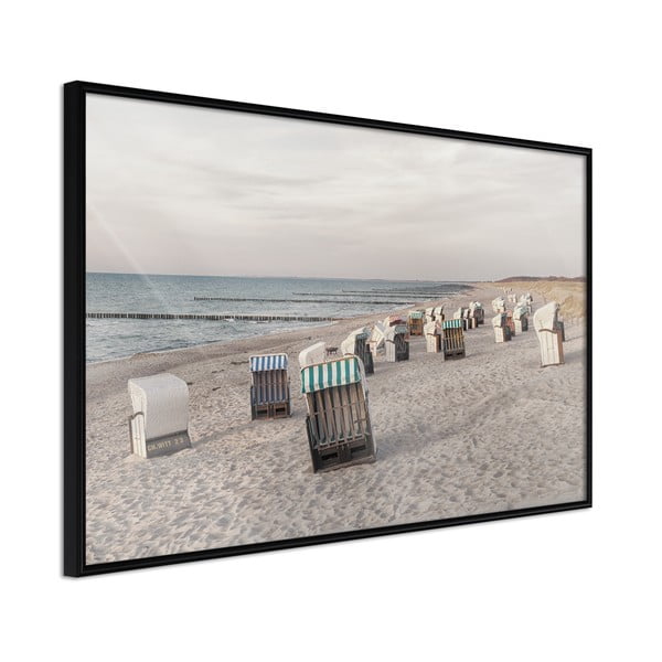 Plakat w ramie Artgeist Baltic Beach Chairs, 90x60 cm