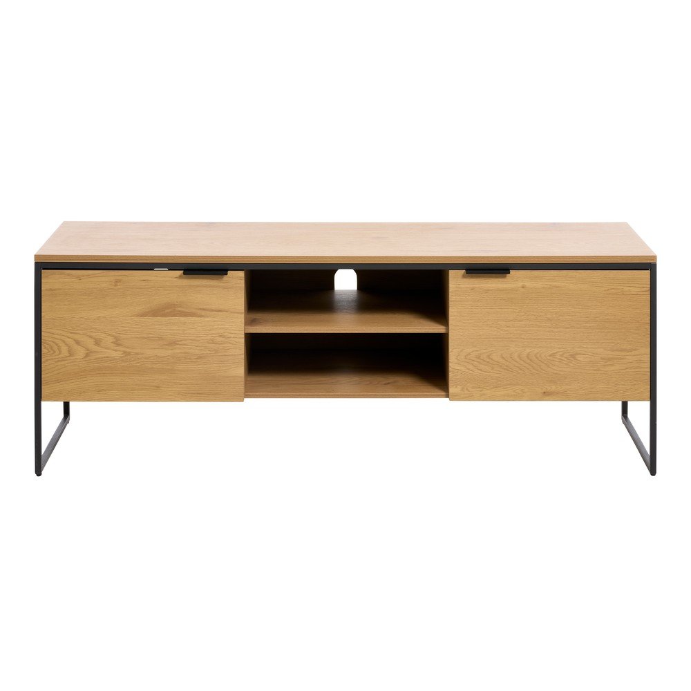 Szafka pod TV w dekorze dębu w naturalnym kolorze 155x55x45 cm Cesura – Unique Furniture