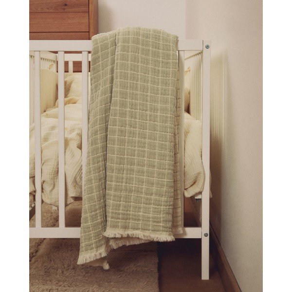 Jasnozielony koc dziecięcy żakardowy 130x170 cm Tivaro – Kave Home-image-1