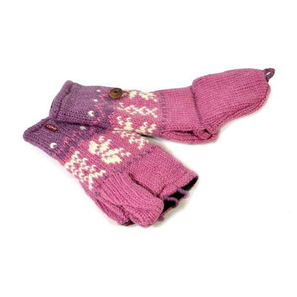 Rękawiczki z klapką Pink Snowflake