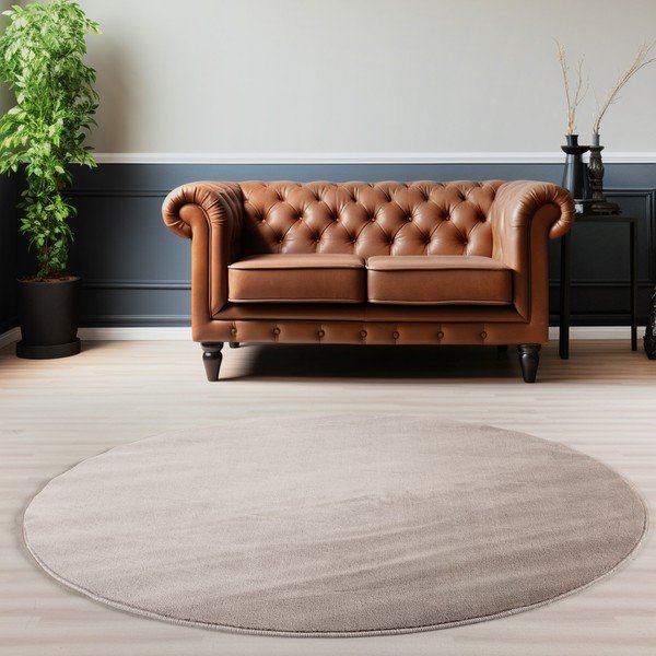 Beżowy okrągły dywan odpowiedni do prania ø 120 cm Sky – Ayyildiz Carpets-image-1