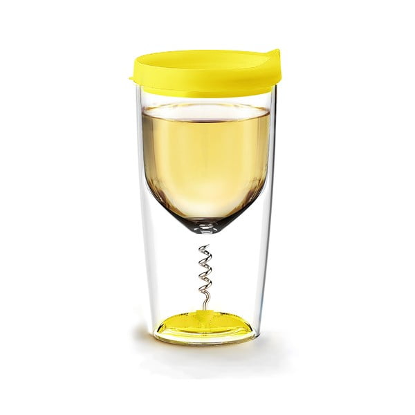 Termos na wino z korkociągiem Vino Opener Yellow