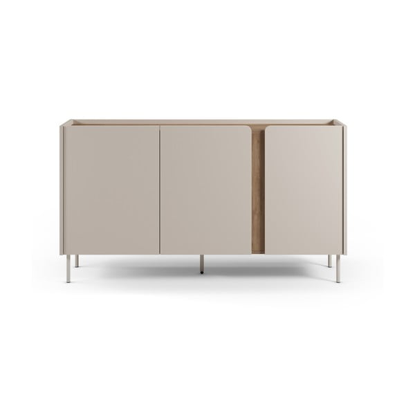 Kremowo-naturalna komoda w dekorze dębu 150x82,5x40,5 cm Lucile – Marckeric