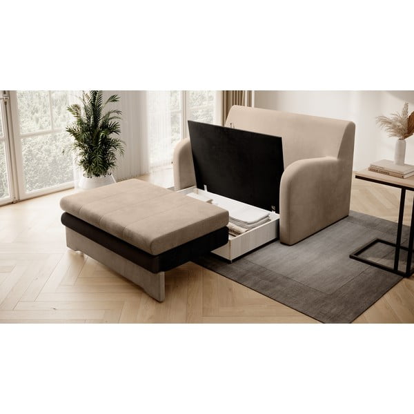 Jasnobrązowa aksamitna rozkładana sofa 130 cm Ario – ELTAP-image-3