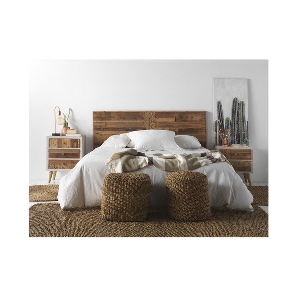 Brązowy puf z plecionki trzcinowej Seaweed – Geese-image-2